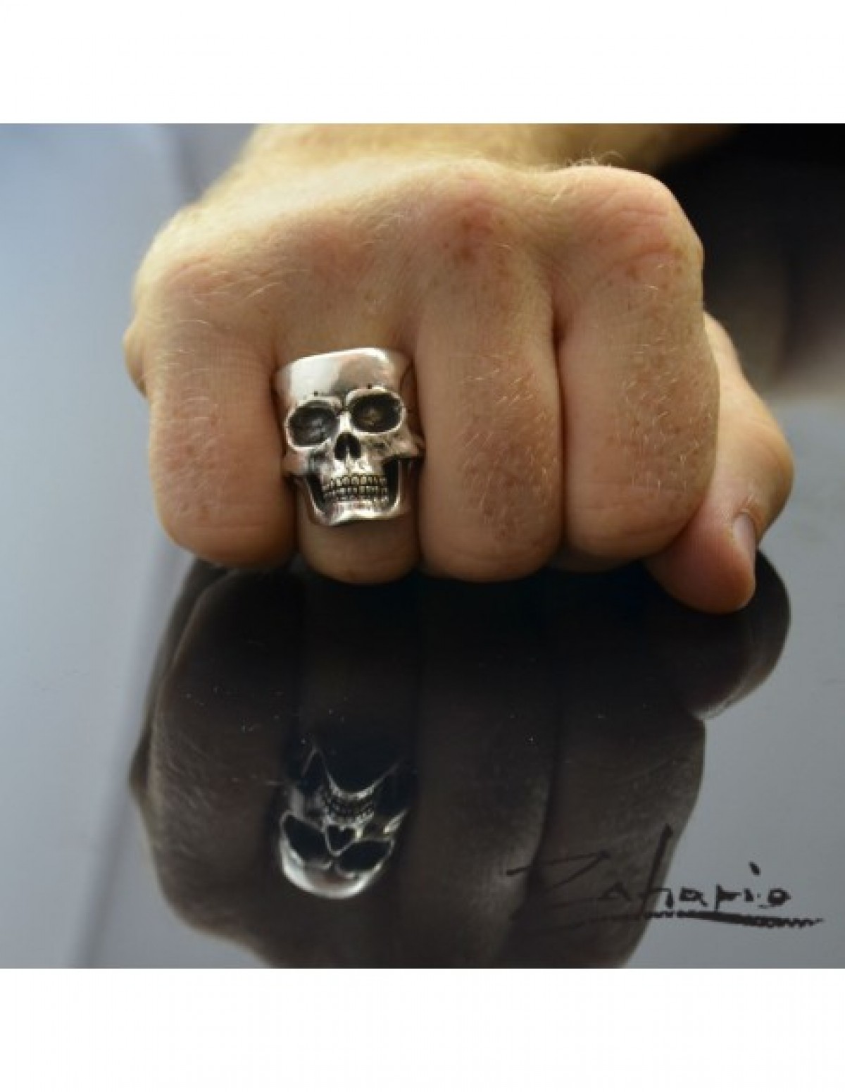 Sygnet czaszka srebro Zahario